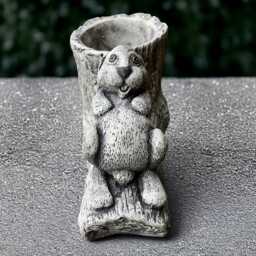 Outdoor Rabbit Sculpture Concrete Bunny Figure Garden With Flower Pot Handmade Decoration Rabbit Lover Gift Front Door Ornament - thumbnail 1