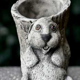 Outdoor Rabbit Sculpture Concrete Bunny Figure Garden With Flower Pot Handmade Decoration Rabbit Lover Gift Front Door Ornament - thumbnail 2