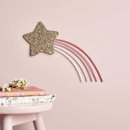 Pink Knit Shooting Star Wall Hanging