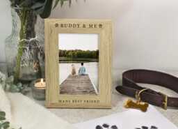 My Dog & Me Photograph Frame, Personalised Pet & Picture Keepsake Photo My Desk Top Frame - thumbnail 1