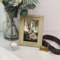 My Dog & Me Photograph Frame, Personalised Pet & Picture Keepsake Photo My Desk Top Frame - thumbnail 2
