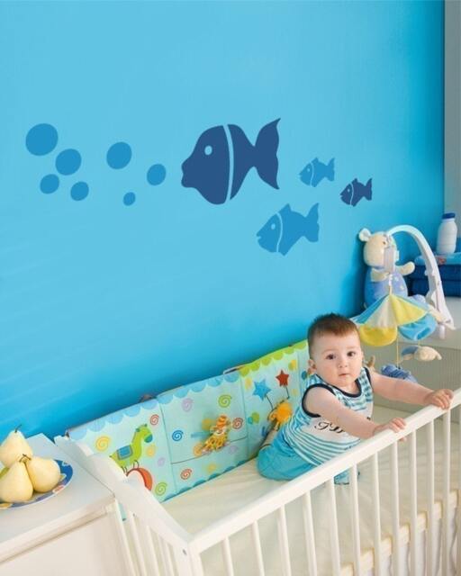 Fish Family - Children's Vinyl Wall Sticker - image 1