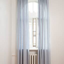 Linen Curtain Panels - Set Of 2 Handmade Semi-Sheer Rod Pocket Curtains - thumbnail 2