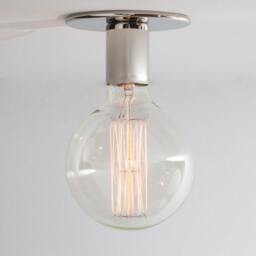Polished Nickel Ceiling Light Minimalist Edison Lamp, Flushmount Sconce - thumbnail 2