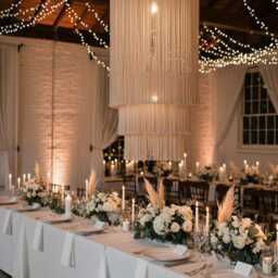 Large Macrame Wedding Chandelier, Boho Fringe Tassel Lamp - thumbnail 3