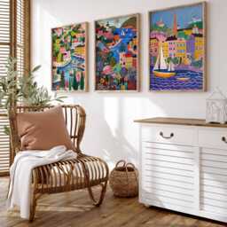 Set Of 3 Helsinki Travel Posters, Finland Wall Art Prints, Scandinavian Cityscape Decor, Landmark Art, Nordic Poster Gift - thumbnail 3