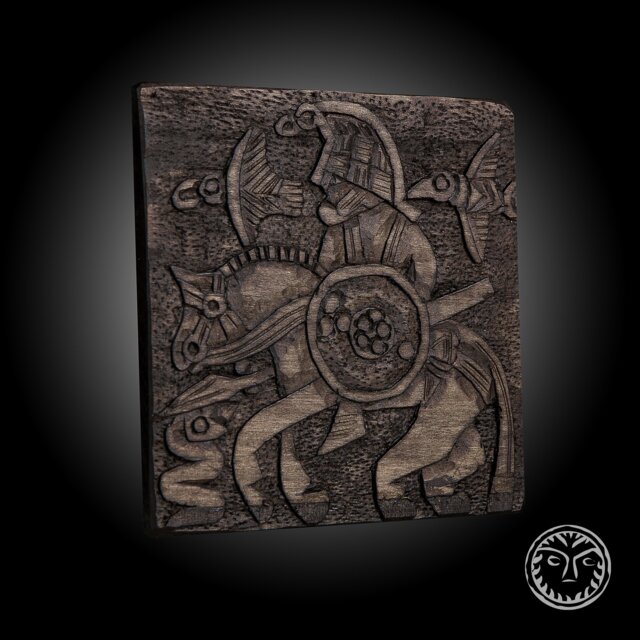 Hand Carved Viking Odin Panel, Norse Mythology Wall Decor - image 1
