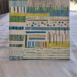 Handmade Abstract Embroidery Art Green Textile Wall Hanging - thumbnail 2