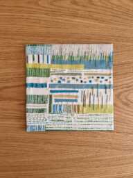 Handmade Abstract Embroidery Art Green Textile Wall Hanging - thumbnail 1