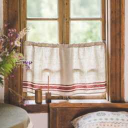 Elegant French Style Linen Caf?? Curtains - Soft & Airy Kitchen Curtain 100% Natural For A Chic, Cozy French-Inspired Look - thumbnail 2
