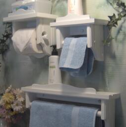 Solid Wood Choose Color Toilet Paper Holder, Wash Cloth, Towel
