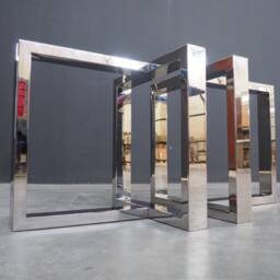 "Stainless Steel Table Legs , H 28"" X W L 24"", Chrome Dining Customizable Height 26"" - 30" - thumbnail 3