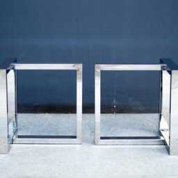 "Stainless Steel Table Legs , H 28"" X W L 24"", Chrome Dining Customizable Height 26"" - 30" - thumbnail 2