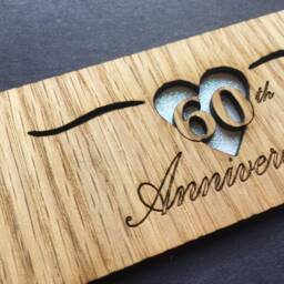 60Th Anniversary Photo Frame - 5x7 Holds 3x5 Photo- Wedding Gift, 60 Anniversary, Diamond Gift For Couple - thumbnail 2