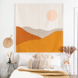 Large Quilted Desert Tapestry Modern Handmade Wall Hanging