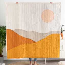 Large Quilted Desert Tapestry Modern Handmade Wall Hanging - thumbnail 2