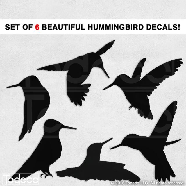 Hummingbird Silhouette Wall Decal - Set Of 6 Vinyl Stickers - image 1