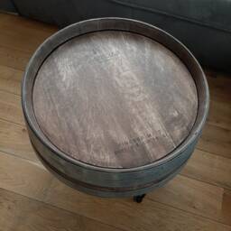 Wine Barrel Coffee Table Tripod Whisky Look - thumbnail 3