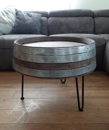 Wine Barrel Coffee Table Tripod Whisky Look