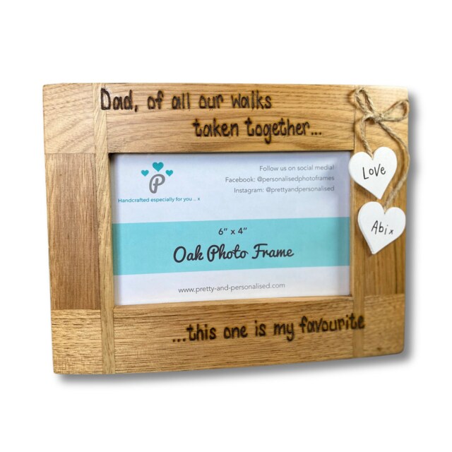 "Dad Of All The Walks We Have Taken Together - Wedding, Walk Down Aisle Personalised Oak Photo Frame 6x4"", 7x5" - image 1