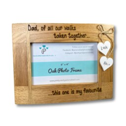 "Dad Of All The Walks We Have Taken Together - Wedding, Walk Down Aisle Personalised Oak Photo Frame 6x4"", 7x5" - thumbnail 1