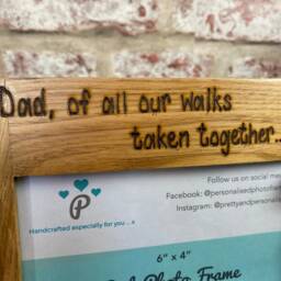 "Dad Of All The Walks We Have Taken Together - Wedding, Walk Down Aisle Personalised Oak Photo Frame 6x4"", 7x5" - thumbnail 2