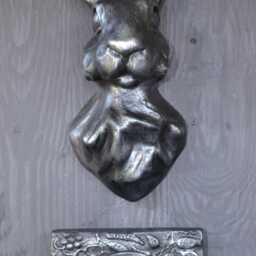 Rustic Bronze Hare Head & Tile Wall Art - Vintage Style - thumbnail 3