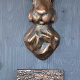 Rustic Bronze Hare Head & Tile Wall Art - Vintage Style - thumbnail 2