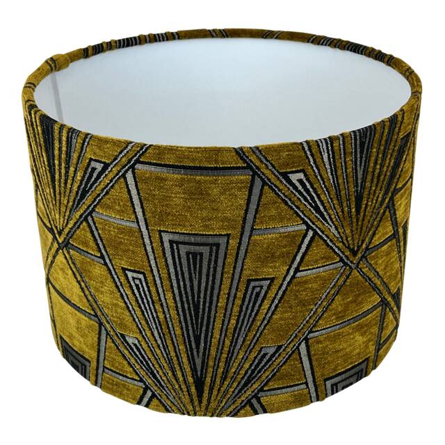 Gatsby Art Deco Handmade Lampshade in Yellow, Lampshades, Table Ceiling Lamp Shades, Yellow Lampshade, Shade - image 1