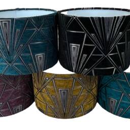 Gatsby Art Deco Handmade Lampshade in Yellow, Lampshades, Table Ceiling Lamp Shades, Yellow Lampshade, Shade - thumbnail 4