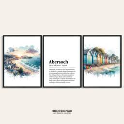 Abersoch Print Set - Of 3 Watercolour Posters - Wales Travel Prints North Poster Pictures UK Wall Art Artwork Decor - thumbnail 1