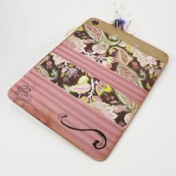 "Altered Mini Clipboard Pink & Brown Scrapbook Paper Organizer - 8"" X 6" - thumbnail 2