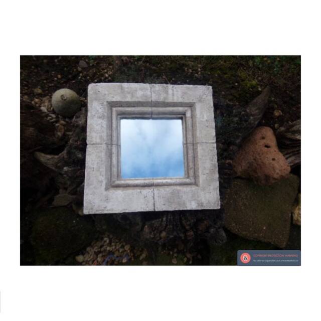Lovely Square Unusual Handmade Stone Mirror - image 1