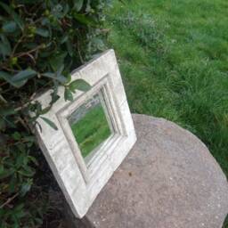 Lovely Square Unusual Handmade Stone Mirror - thumbnail 2