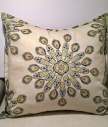 Peacock Medallion Designer Pillow - thumbnail 1