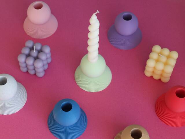 Post Modern Candlestick Holder - 3D Printed Recycled Pla, Eclectic Home Decor - image 1