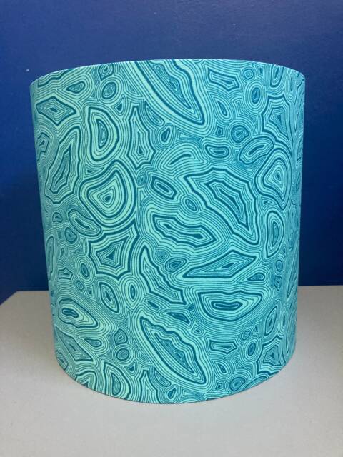 Turquoise Agate Crystal Lampshade, Geode Decor, Made in Tula Pink Teal Fabric, Various Sizes & Lining Colours, Mystical Decor Gift - image 1