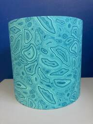Turquoise Agate Crystal Lampshade, Geode Decor, Made in Tula Pink Teal Fabric, Mystical Decor Gift