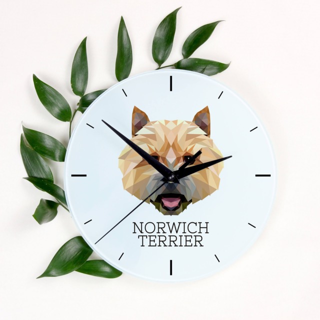 A Clock With A Norwich Terrier Dog. New Collection The Geometric Dog - image 1