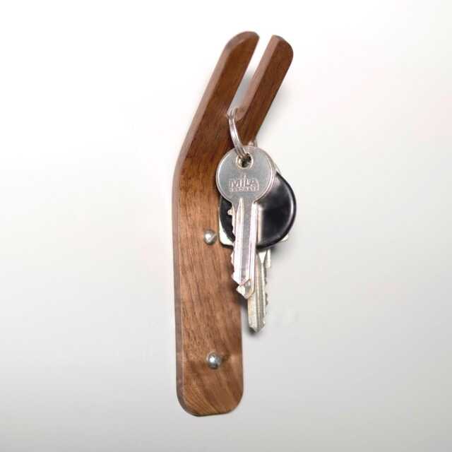 Walnut Key Hook Minimalist Nordic Wall Organizer - image 1