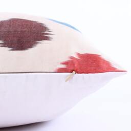 Ikat Silk Velvet Pillow 16x24 - Handmade Boho Cushion Cover Turkish Home Decor Accent - thumbnail 2