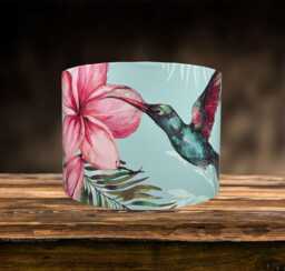 Tropical Bird Lampshade For Ceiling & Table Lamps, Floral Hummingbird Drum Light Shade