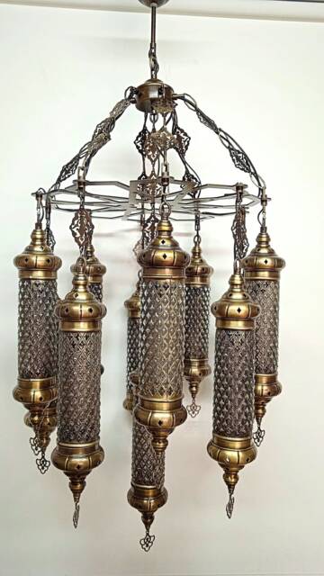 11 Glass Chandelier Lighting, Turkish Lighting, Foyer Lamp, Foyer Lighting, Morocco Chandelier, Morocco Lantern, Turkey Lamp - image 1