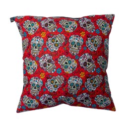 Day Of The Dead Candy/Sugar Skull Cushion Cover Fits 18 - thumbnail 1