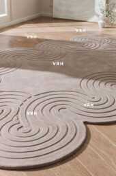 Irregular Hand Tufted Wool Rug - Antique Modern Nz Area Carpet - thumbnail 3