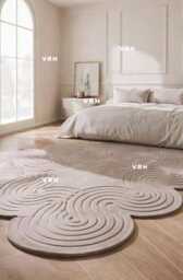 Irregular Hand Tufted Wool Rug - Antique Modern Nz Area Carpet - thumbnail 2