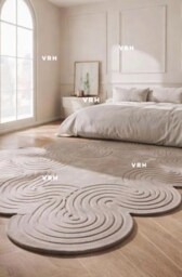 Irregular Hand Tufted Wool Rug - Antique Modern Nz Area Carpet - thumbnail 4