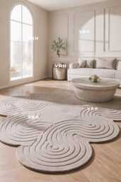 Irregular Hand Tufted Wool Rug - Antique Modern Nz Area Carpet - thumbnail 1
