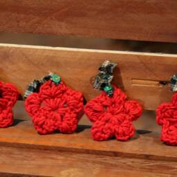 Handmade Crochet Star Ornaments Set Of Four, Christmas Decor - thumbnail 4