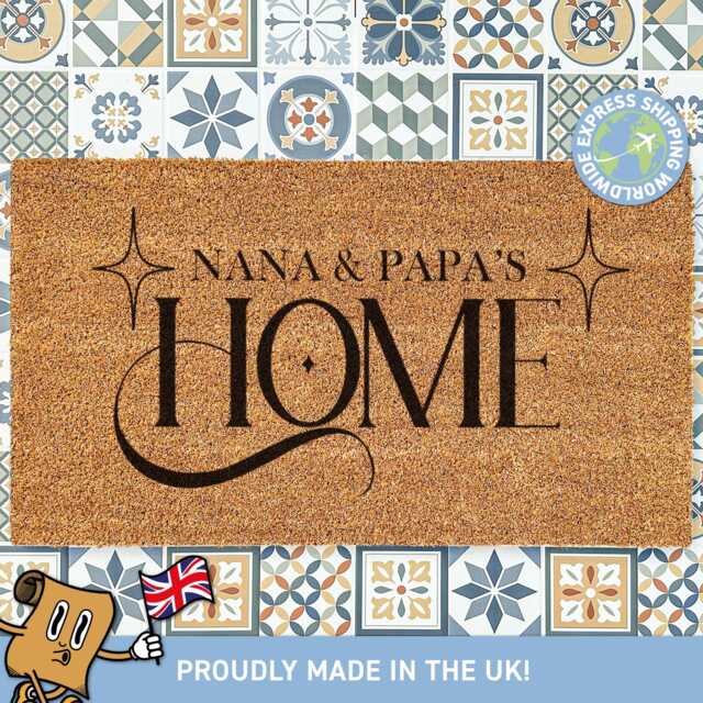 Nana & Papa's Home, Welcome Mat, There's No Place Like Door Home Doormat, Housewarming Gift, Grandma & Grandpa, Grandparent Gift - image 1